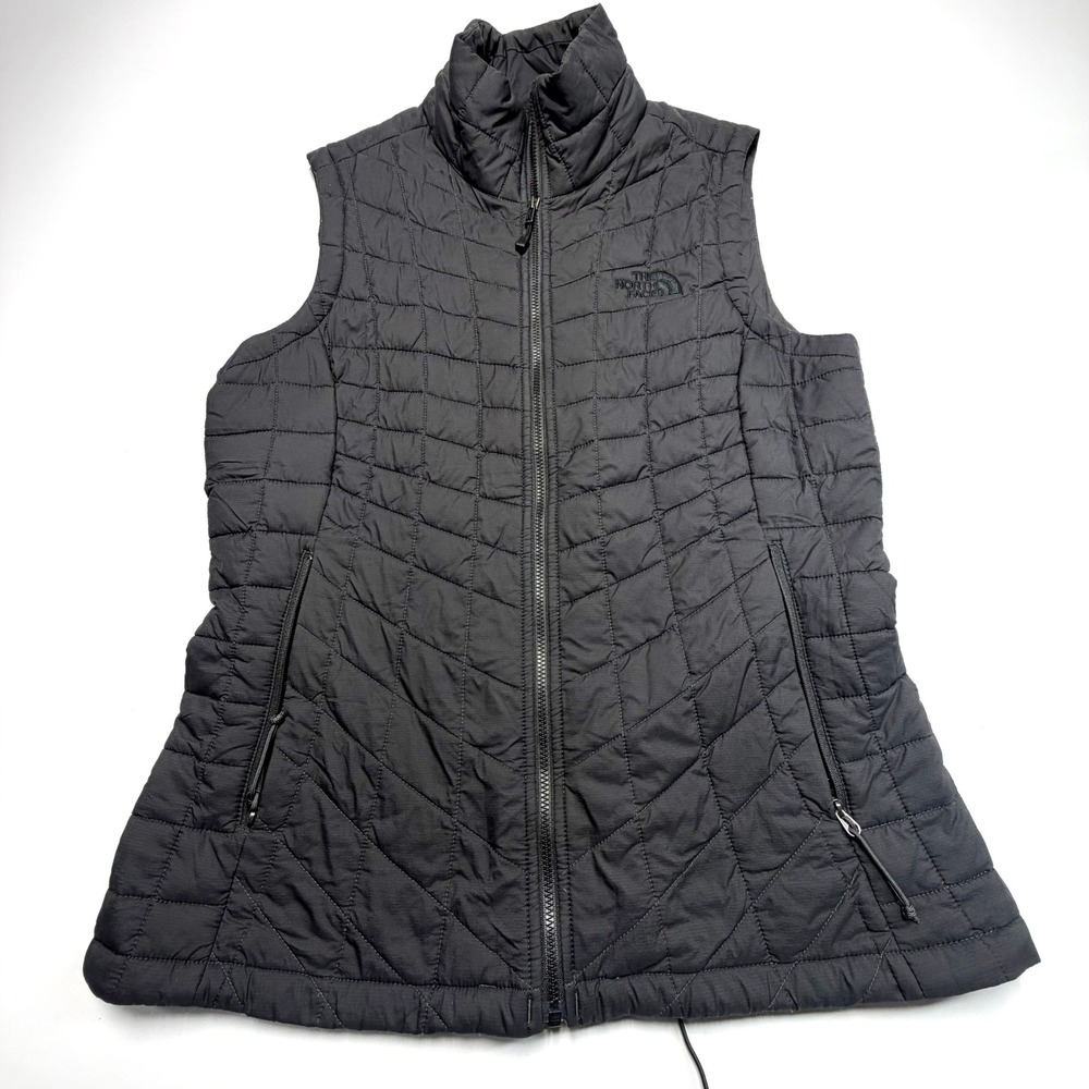 The North Face Quilted Vest Black Women's Small Full Zip Lightweight